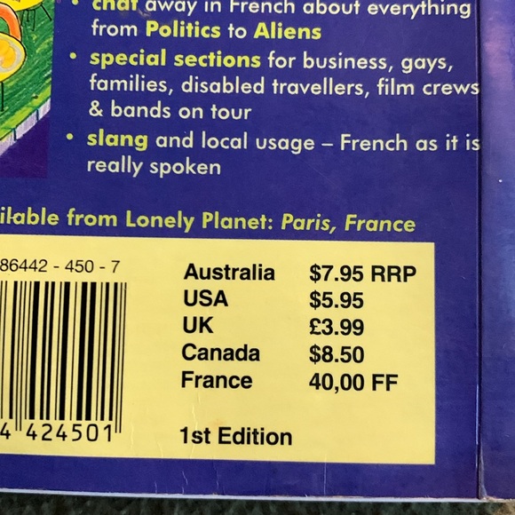 Lonely Planet French Phrasebook. Approximately 3 1/2” x 5 1/2” - Picture 3 of 3